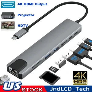 Multiport USB-C Hub Adapter Type-C USB 2.0 3.0 HDMI For MacBook Pro/Air iPad Pro - Picture 1 of 15