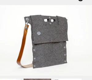 Carga Industrial Schultertasche Umhängetasche Wollfilz Lederriemen - Bild 1 von 9