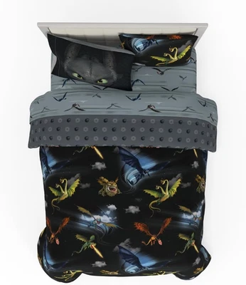 Conjunto de edredom e lençóis macios How to Train Your Dragon Kids 7 peças - Imagem 1 de 4