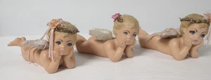 Lote de 3 ángeles querubines colocados hechos a mano - Imagen 1 de 8