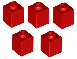 LEGO 5 New Bricks Red 1 x 1 Stud Mosaic Block Building Part 3005 D931 - Picture 1 of 2