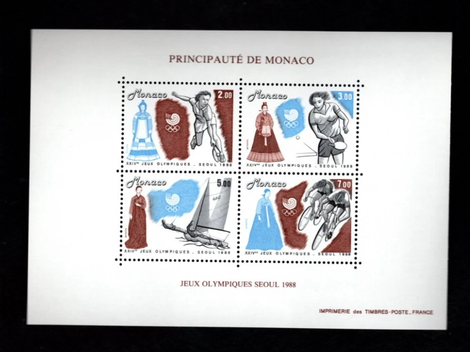 Hoja de recuerdo Monaco sc#1640 (1988) MNH Foto 1 de 1