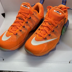 Nike LeBron 12 Low Cavs Classic 2015 JAMES SHOES ORANGE BLUE RARE New W/Box 8 - Picture 1 of 21