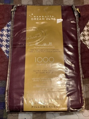 New Wamsutta Dream Zone PimaCott 1000 TC STANDARD/QUEEN Mauve Pillowcases Set - Image 1 of 4