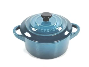 Le Creuset Stoneware Mini Cocotte 8oz/250ml Color ~ DEEP TEAL - Picture 1 of 10