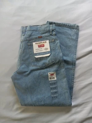 NWT Wrangler Rustler Men 32x30 Relaxed Fit Straight Leg Heavyweight Denim Jeans  - Image 1 of 4