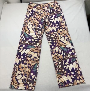 Pantalone donna Forever 21 grande (30x31) gamba dritta stampa astratta anni 70 farfalla - Foto 1 di 15