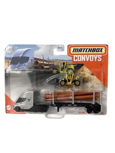2020 Mattel Matchbox Convoys 5/8 Tesla Semi & Pipe Trailer & Load Lifter - Picture 1 of 4