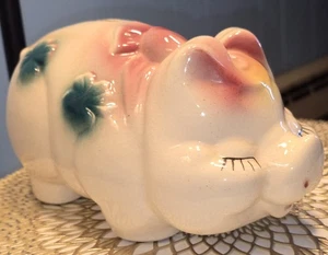 Vintage 10" Shawnee Lucky "Smiley Pig" Bank Shawnee Look - Picture 1 of 9