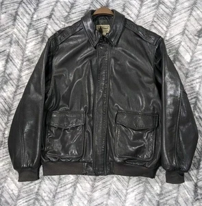 Vtg Goatskin Leather LL Bean A2 Flying Tiger Aviator Flight Bomber Jacket USA XL - Picture 1 of 22