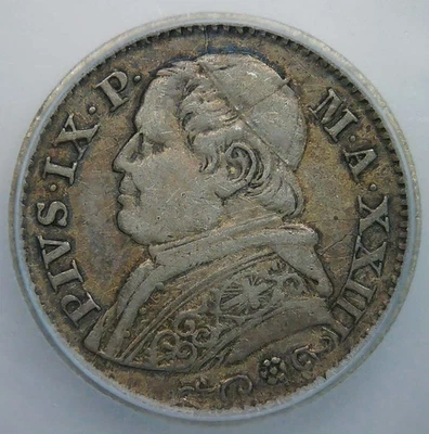 1868__10 Soldi, Silver__I.S. Papal States__Foreign Coin - Image 1 of 2