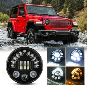 5.75"INCH 5-3/4 Round LED Headlight Hi/Lo Sealed For Volvo VHD 2001-2019 Truck - Picture 1 of 11