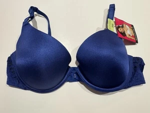 Lily Of France Sensational Push Up Underwire Bra 2175240 38B Blue - Picture 1 of 8
