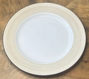 Juego de 4 platos de cena Steelite England Restaurant Ware borde blanco tostado borde marrón - Imagen 1 de 9