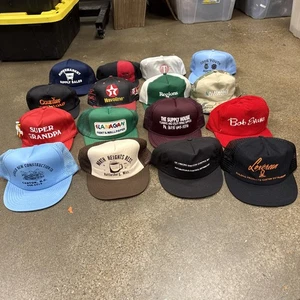 16 Deadstock VTG Hat Lot Trucker SnapBack Strap Collector Bundle Resale 80s/90s - Picture 1 of 12