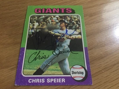 Tarjeta de béisbol 1975 Topps Chris Speier autografiada Giants Twins #505 Foto 1 de 2