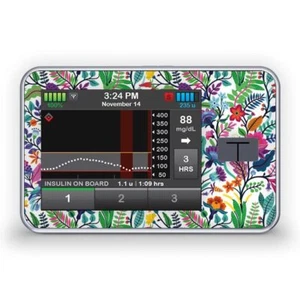 Aufkleber für Tandem t:slim X2 Sticker - Happy Flowers | Diasticker® - Bild 1 von 1