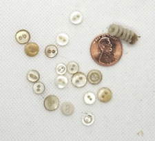 Antique Lot of 22 Baby Clothing Buttons 2 Holes Tiny Mother of Pearl MOP