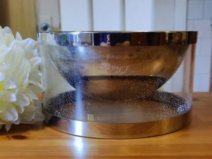 Felice Antonio Botta Lucite Cromo Cuenco para Servir Hielo Plato De Colección Raro Años 80 - Imagen 1 de 11