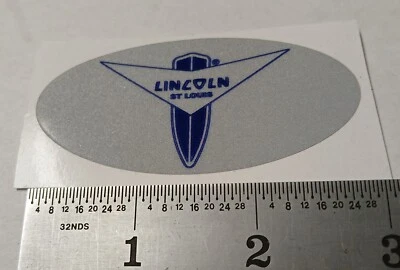 Era 1940 / 1950 - Lincoln, St. Louis  Grease Unit / Lubrication Sticker in Blue - Image 1 of 3