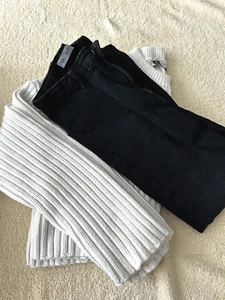 Zara Girls Clothes black jeans 13-14 years white top M used - Picture 1 of 3