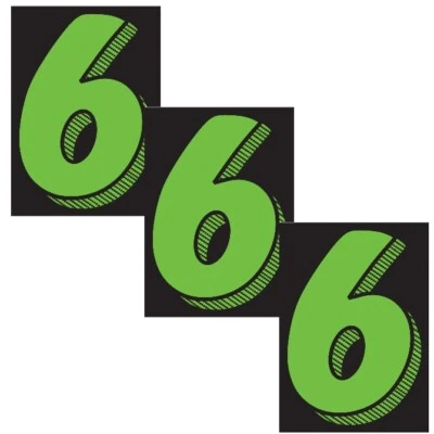 PEGATINAS PARABRISAS DISTRIBUIDOR DE AUTOMÓVILES CALCOMANÍAS DE VINILO GRANDE NÚMERO 3 PAQUETES VERDE NEGRO Foto 1 de 2