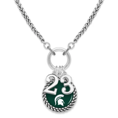 Michigan State Spartans Graduation Year 2023 Silver Chain Necklace Jewelry Cover