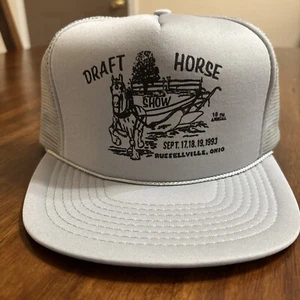 Casquette camionneur snapback vintage Draft Horse Show Russellville OH maille mousse - Photo 1/6