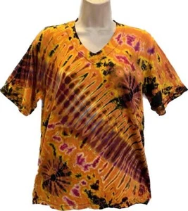 Sacred Threads Hippie Boho Festival Stretch Tie Dye Classic Tee Shirt 233177 C - Picture 1 of 3