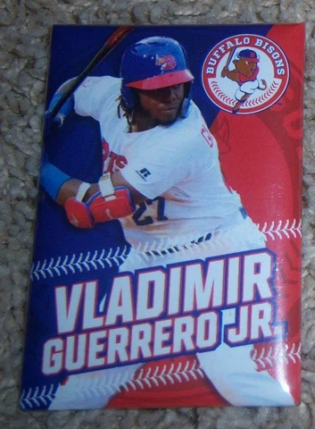 Authentic NEW w/Hologram VLADIMIR GUERRERO JR. Buffalo Bisons MAGNET Blue Jays Cover