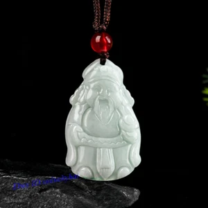Burma Natural Certified Grade AAA Jade God of Wealth Ice Jade Stone Pendant - Picture 1 of 4