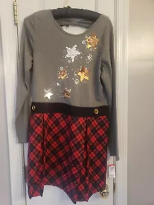 NEW GIRLS ROUTE 66 DRESS GRAY RED PLAID SIZE XXL 18 1/2 MSP $19.99 - Picture 1 of 12