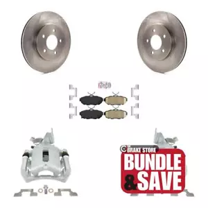 Rear Disc Brake Caliper Rotor Ceramic Pad Kit For 2011-2014 Ford Mustang Base GT - Picture 1 of 19