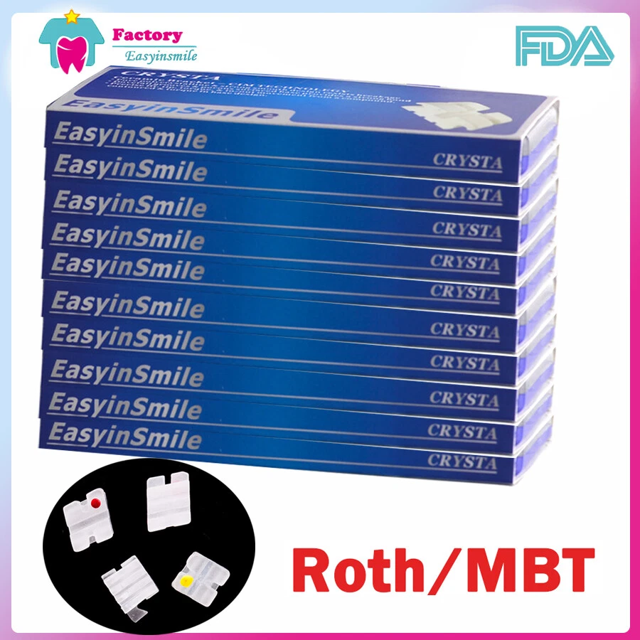 1/10Pack Orthodontic Dental Ceramic Brackets 022 345W/H MINI clear Brace ROTH/MB - Image 1 of 4