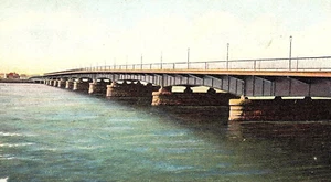 Vintage Postkarte Massachusetts, Harvard Bridge, Boston MA. um 1908 - Bild 1 von 4