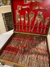 Vintage Bronze Bamboo Unused Cutlery Set For 12 (144 Pieces Incl Serving Items)