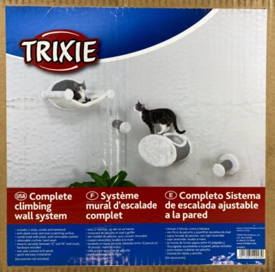 TRIXIE Wall Mount Cat Tree Lounge Set | Gray | Condo | Hammock | Scratch - Image 1 of 4