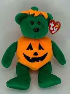 Tricky - Pumpkin Bear - Ty Beanie Baby 2003 RETIRED Stuffed Plush With Tags - Picture 1 of 9