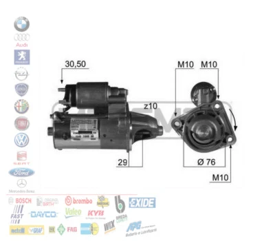 220172A MOTORINO AVVIAMENTO AUTO 12V 1,1KW PER FORD C-MAX FIESTA FOCUS VOLVO - Immagine 1 di 3