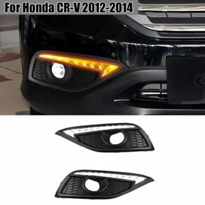 1Pair LED DRL Front Bumper Fog Lights W/Turn Signal for Honda CRV CR-V 2012-2014 - Bild 1 von 11