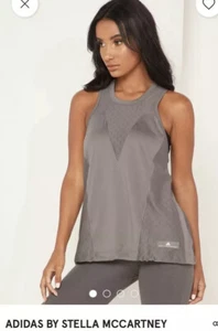 Adidas Stella McCartney XS Womens Gray/Taupe Studio Explorer Mesh Tank Top NWT - Picture 1 of 12