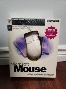Vintage Microsoft Mouse w/Intellipoint Software Windows 95 NEW 1995 
