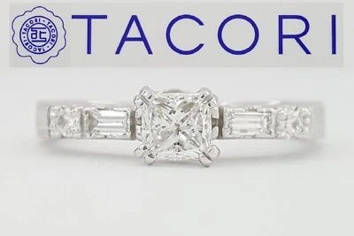 TACORI HT2222 Princess Diamond Hand Engraved Platinum Engagement Ring 0.56 ct - Image 1 of 4
