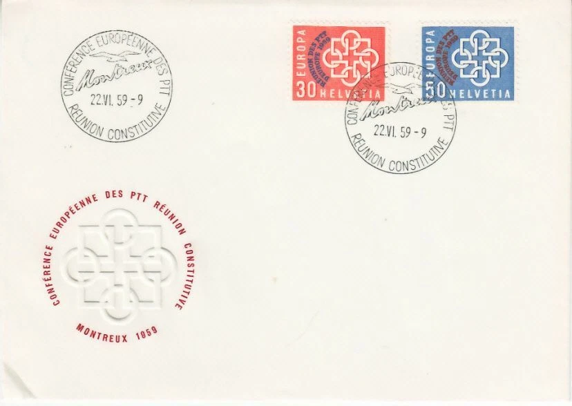 Switzerland - European P.T.T. Conference, Montreux (PO FDC) 1959 - Image 1 of 1