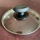 Replacement Glass Lid for a Pot, Steam Release Hole, Black Knob, 6 1/4" Interior