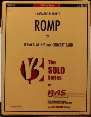Band  Romp (Clarinet & Band) J. Abelardo D. Flores New Publisher retail $65.00 - Image 1 of 4