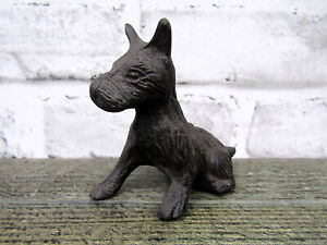 Sm Miniature Rustic Primitive 4" Cast Iron Scottie Dog Scottish Terrier Westie
