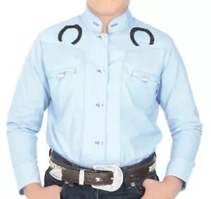 Boys Charro Shirt El General Western Wear Camisa Charra de Niño Color Light Blue - Picture 1 of 1