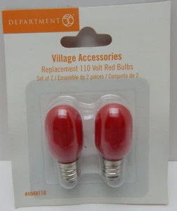 NEW Dept 56 Village Replacement 110 Volt Red Bulbs (2 Bulbs) #4048110 (2 Bulbs) - Picture 1 of 7