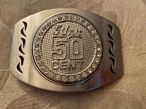 Gürtelschnalle Herren Damen G-Einheit 50 Cent Silber 4"" B x 3"" H Metall - Bild 1 von 2